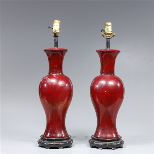 Pair of Chinoiserie oxblood glaze 3039f5