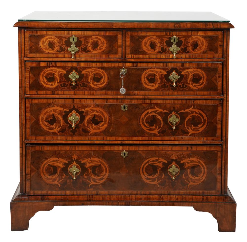 GEORGIAN MARQUETRY INLAID CHEST