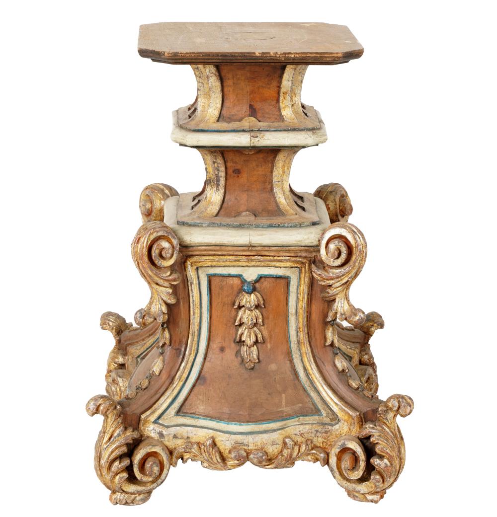 ANTIQUE ITALIAN BAROQUE-STYLE PEDESTAL