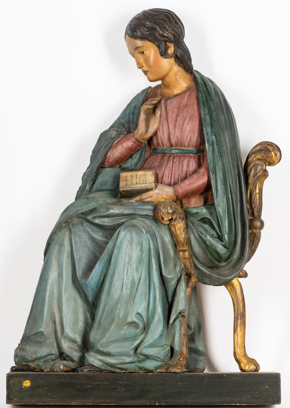 ITALIAN POLYCHROMED WOOD FIGURE