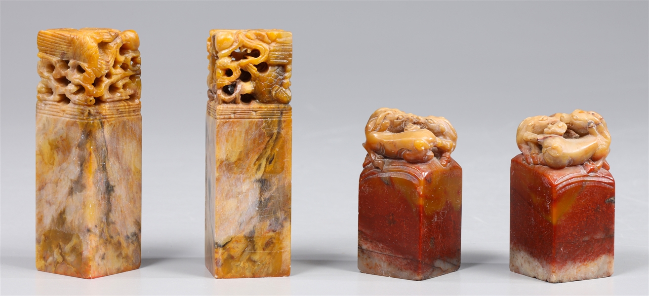 Group of four Chinese carved hardstone 303b2d