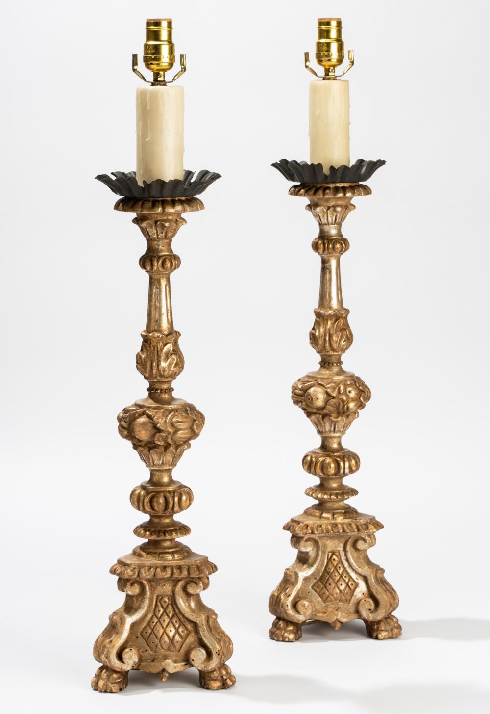 PAIR OF ITALIAN BAROQUE-STYLE GILTWOOD