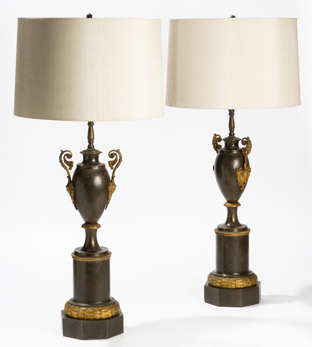 PAIR OF FRENCH PATINATED AND GILT 303b58
