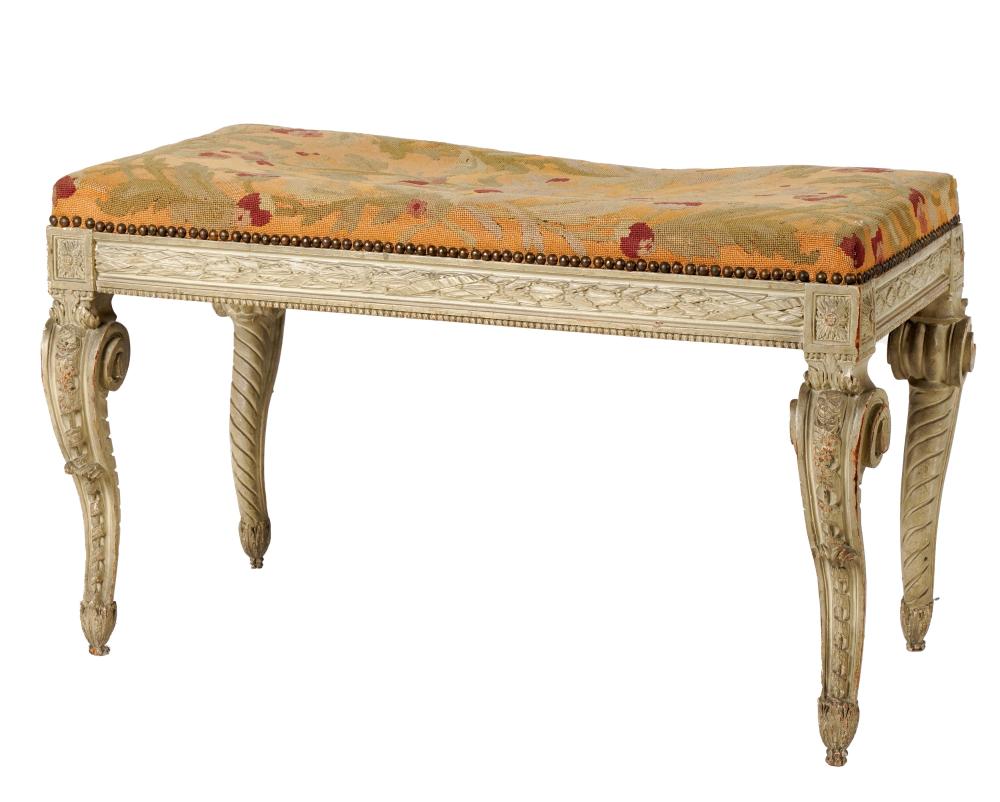 GUSTAVIAN-STYLE PAINTED WOOD BENCHGustavian-Style