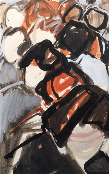 Gouache on paper, Bertrand Dorny