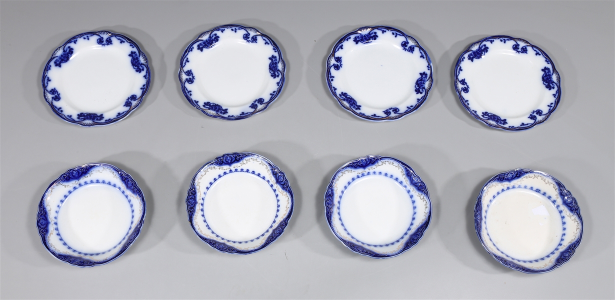 Group of eight antique Royal Semi-Porcelain;