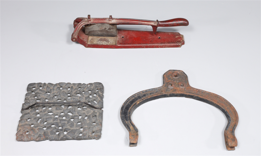 Group of three antique cast iron