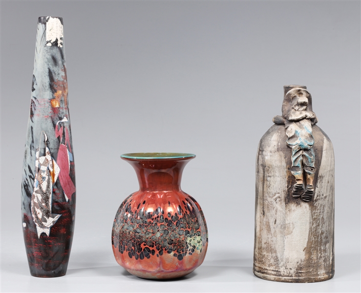Group of three vintage vases, inclusing: