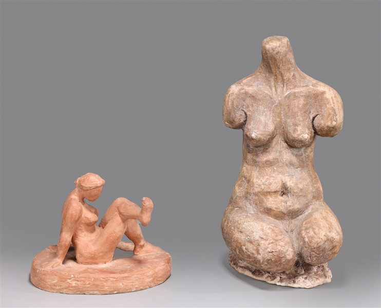Two vintage nude female form ceramic