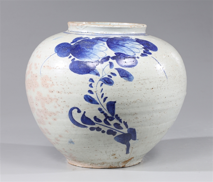 Korean blue and white vase with