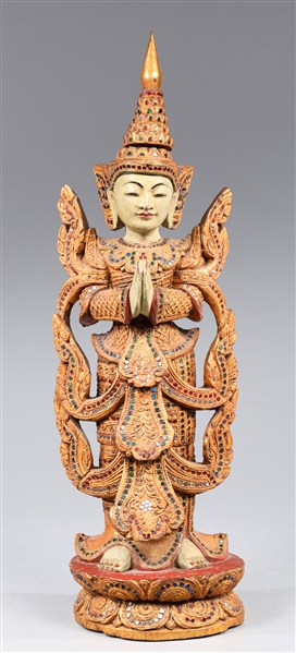 Vintage Thai carved wood gilded