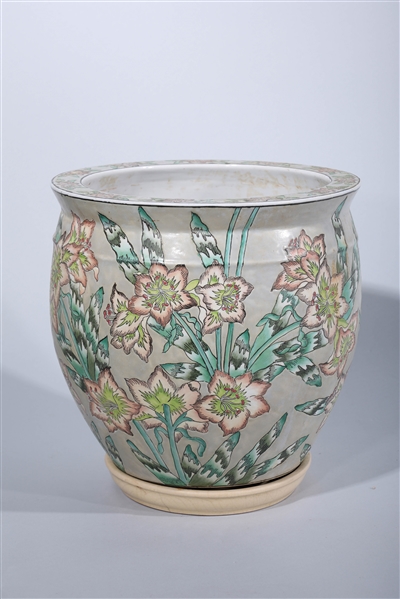Large Chinese porcelain vase; floral