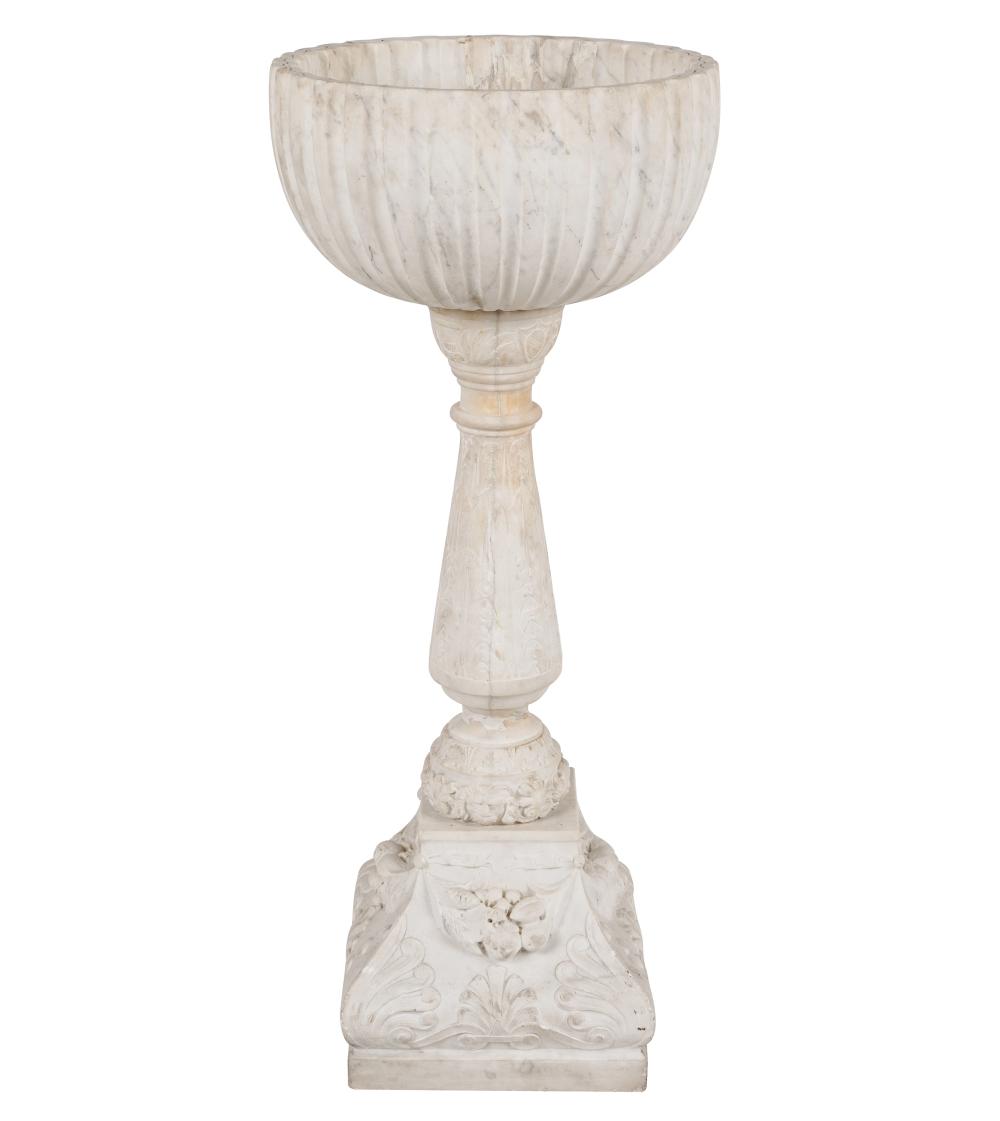 ITALIAN CARVED MARBLE PEDESTAL