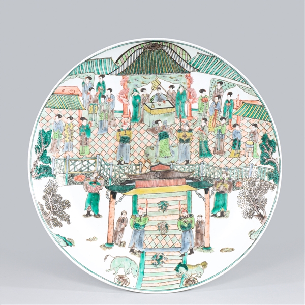 Large Chinese enameled porcelain charger
