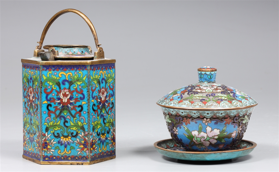 Two antique Chinese cloisonne including 303d0d