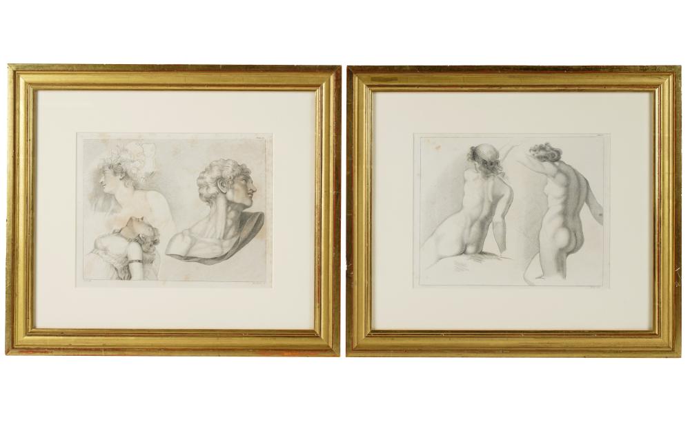 TWO FRAMED NEOCLASSICAL-STYLE PRINTSTwo