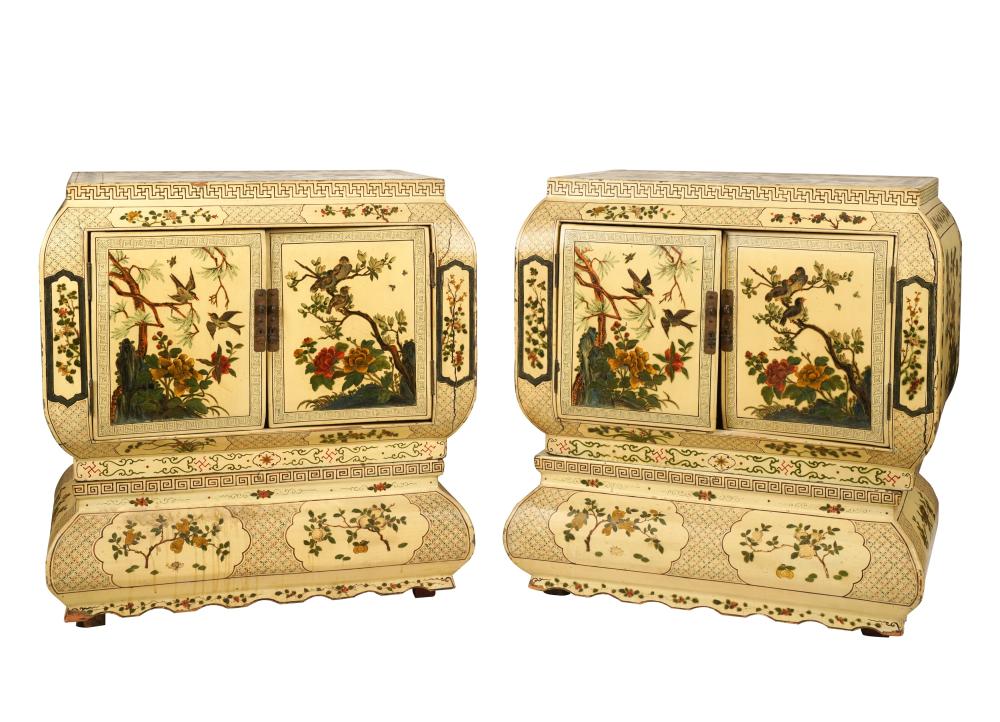 PAIR OF CHINESE PAINTED CABINETSPair