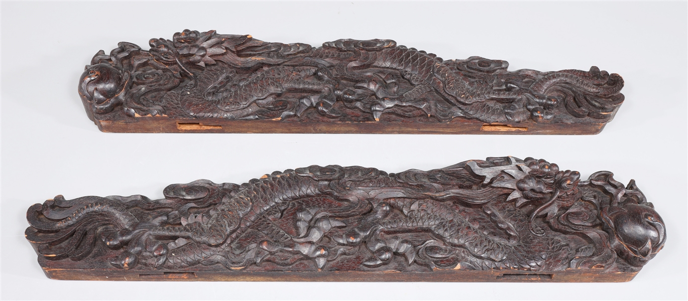 Pair of Chinese carved wood panels 303d43