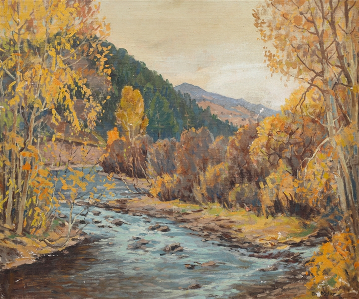 Oil on canvas O. Molier, river