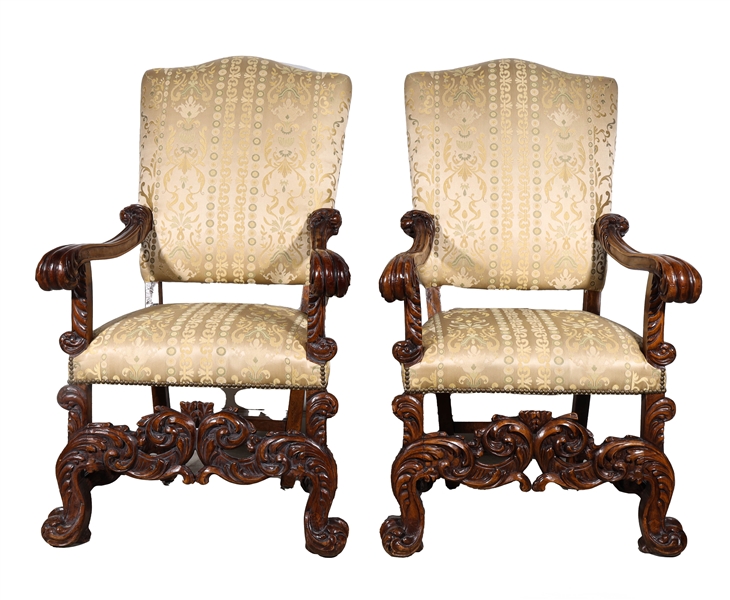 Pair Italian style carved chairs 303d97