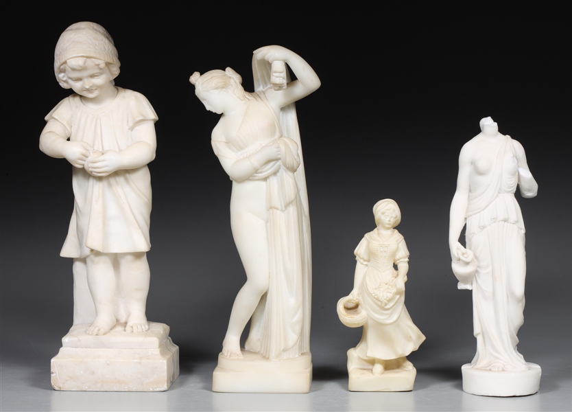 Group of four carved marble and 303dc2