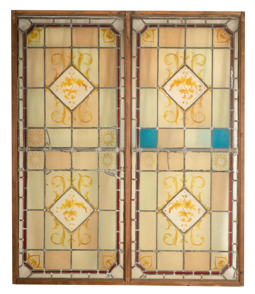 VICTORIAN LEADED STAINED GLASS 303dcb