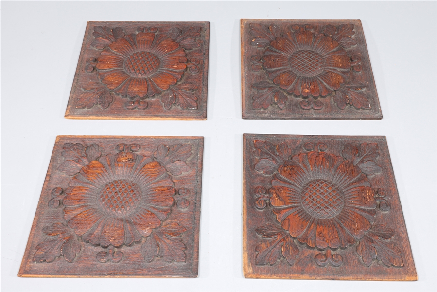 Group of four vintage carved wood 303dc5