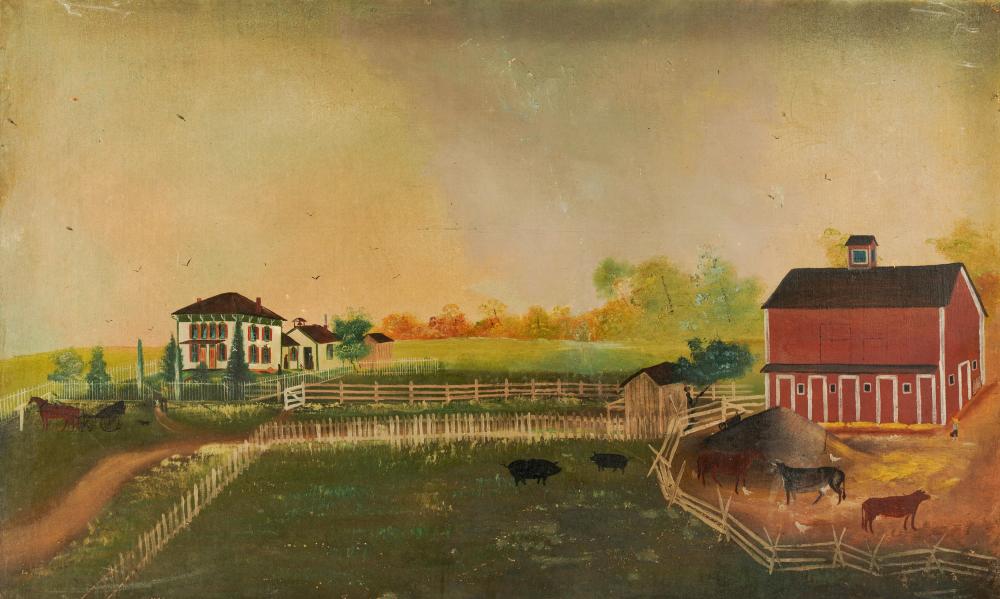 ARTIST UNKNOWN: RURAL FARM SCENEArtist