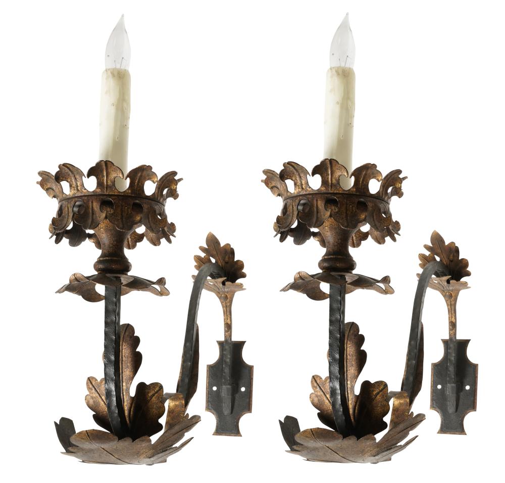 PAIR OF DENNIS AND LEEN GILT IRON