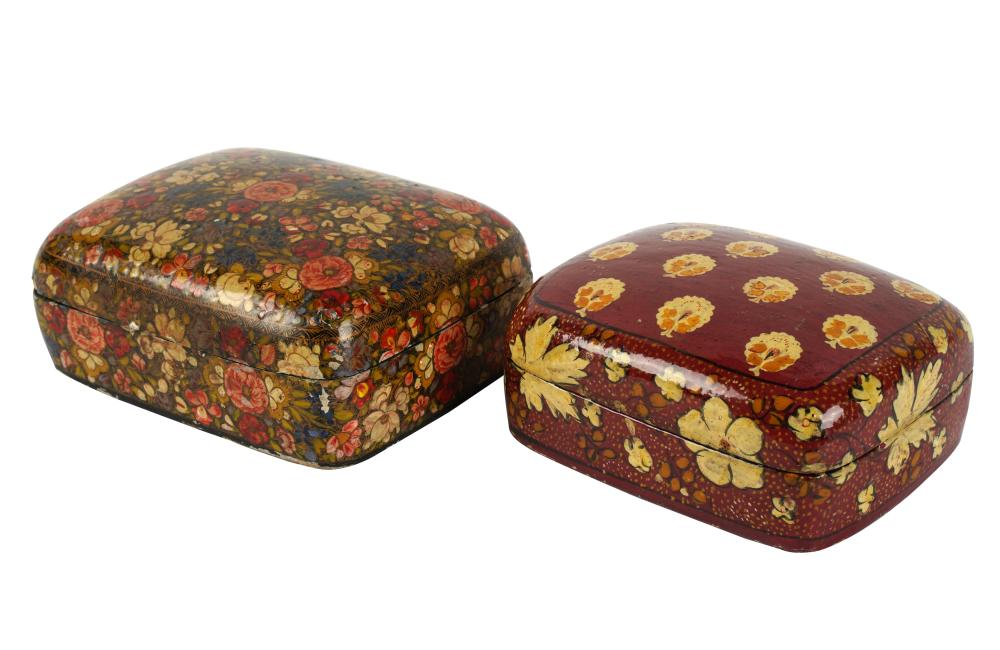 TWO KASHMIRI LACQUERED BOXESTwo 303e25