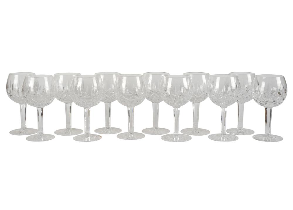 SET OF 12 WATERFORD LISMORE CRYSTAL