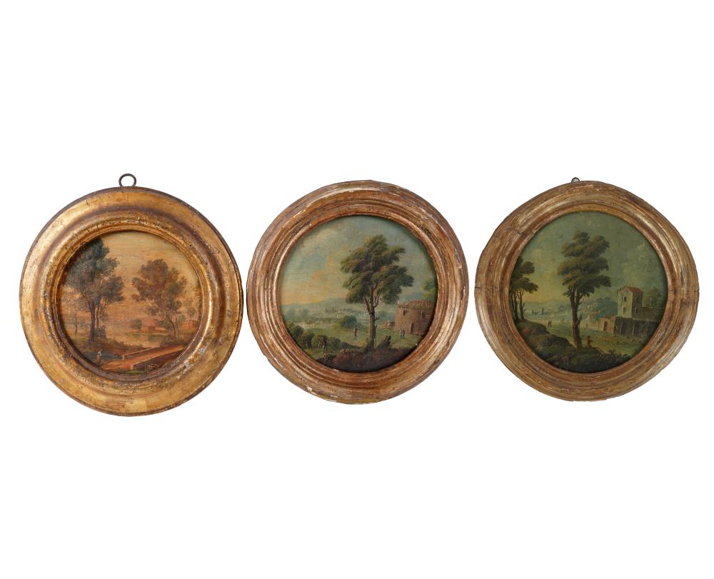 THREE CONTINENTAL PAINTED ROUNDELSThree 303e79