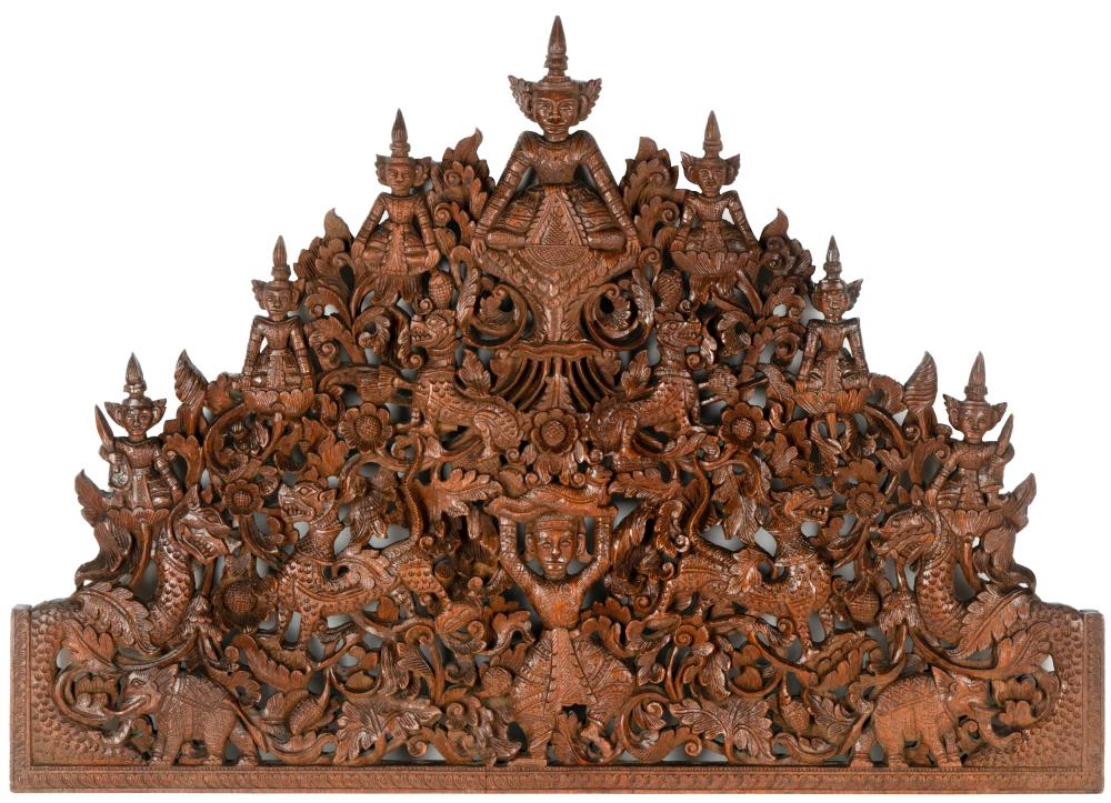 SOUTHEAST ASIAN CARVED WOOD PLAQUESoutheast