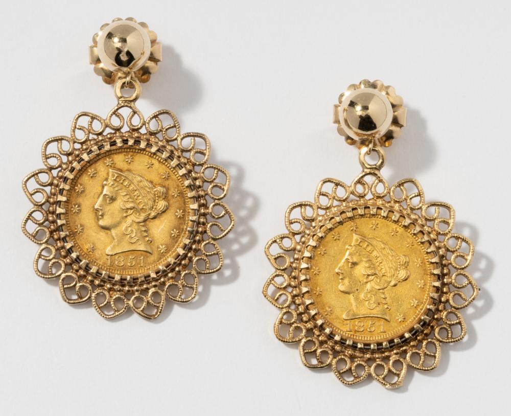 YELLOW GOLD COIN EARRINGSYellow 303ee8