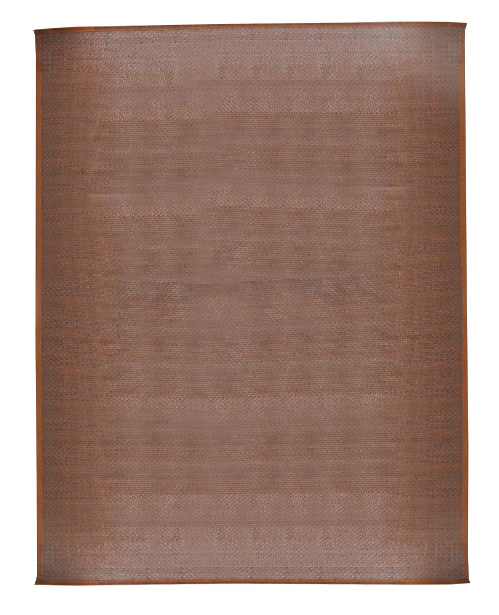 BROWN WOVEN LEATHER RUGBrown Woven