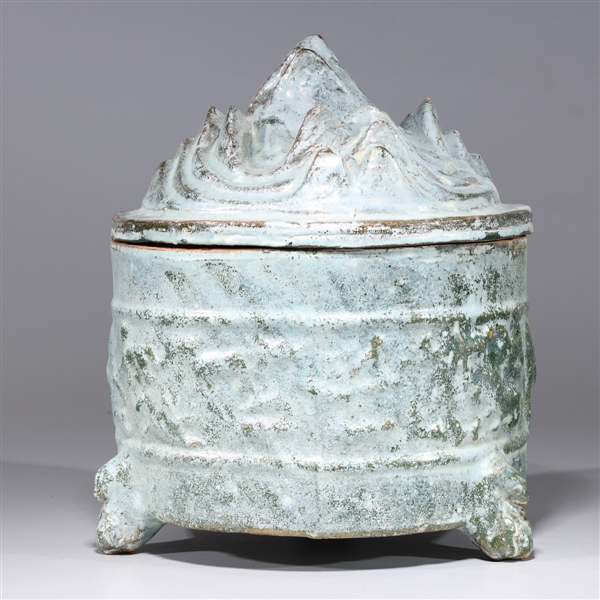 Chinese hill-topped ceramic tripod