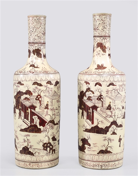 Pair of hand painted Chinese vases  303f87