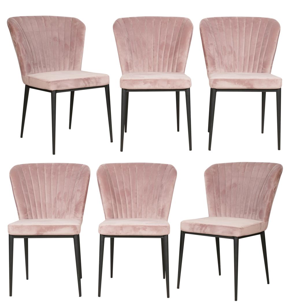 SET OF SIX LAVENDER UPHOLSTERED 303f9f