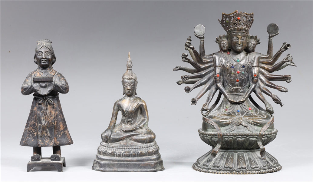 Group of three various bronze figures  303fab