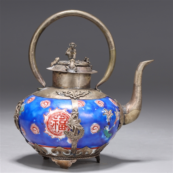 Chinese vintage porcelain & metal