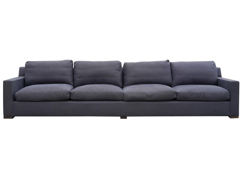 BLUE LINEN UPHOLSTERED SOFABlue 303fd7