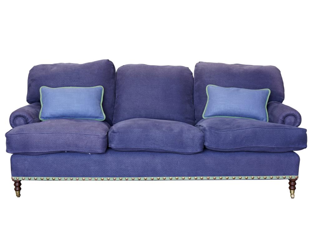 GEORGE SMITH BLUE UPHOLSTERED SOFAGeorge 303ff2