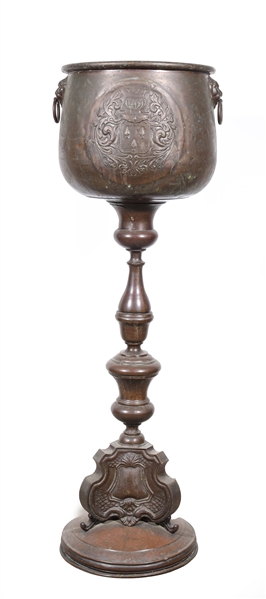 Antique brass Jacobean style cauldron 304037
