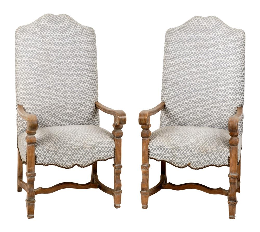 PAIR BAROQUE-STYLE CARVED ARMCHAIRS