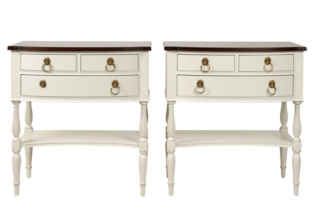 PAIR OF HICKORY CHAIR CO WHITE PAINTED 304051