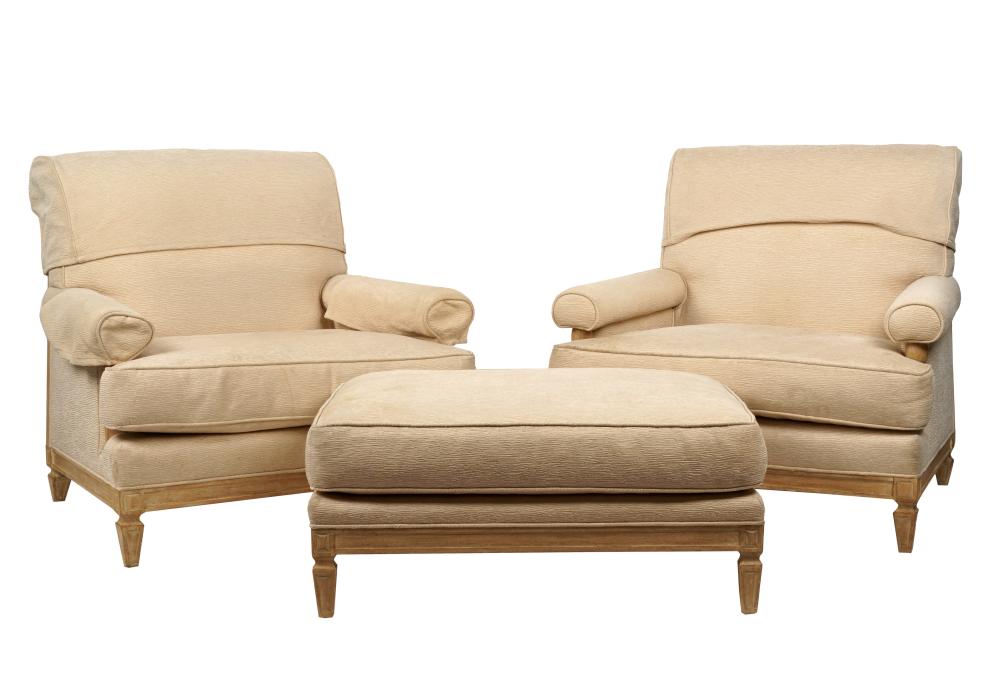 PAIR OF BLEACHED WOOD CLUB CHAIRS 304067