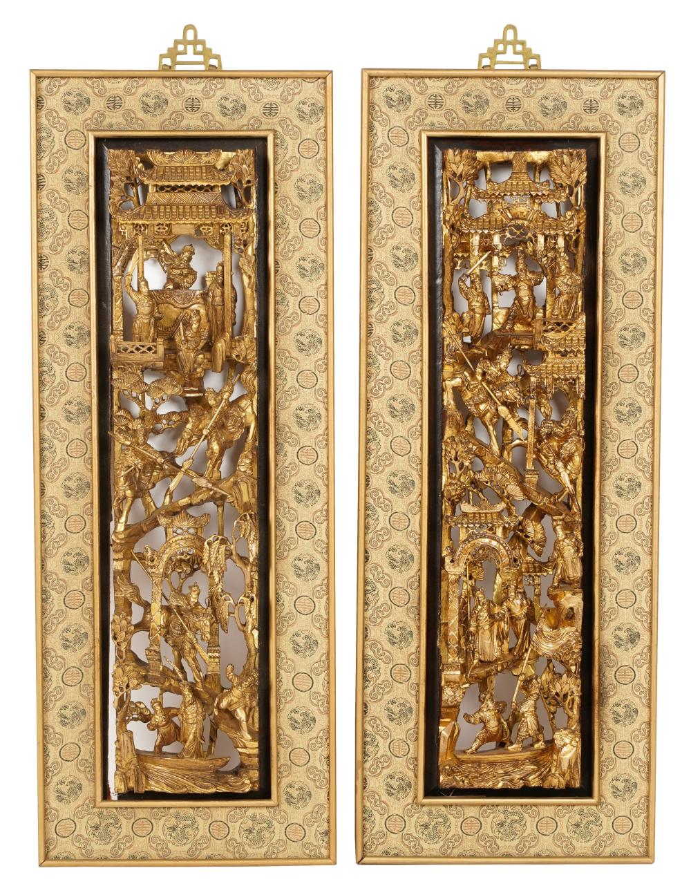 TWO ASIAN CARVED GILTWOOD FIGURAL 30406b