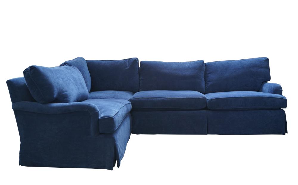 BLUE VELOUR SECTIONAL SOFABlue 30408e