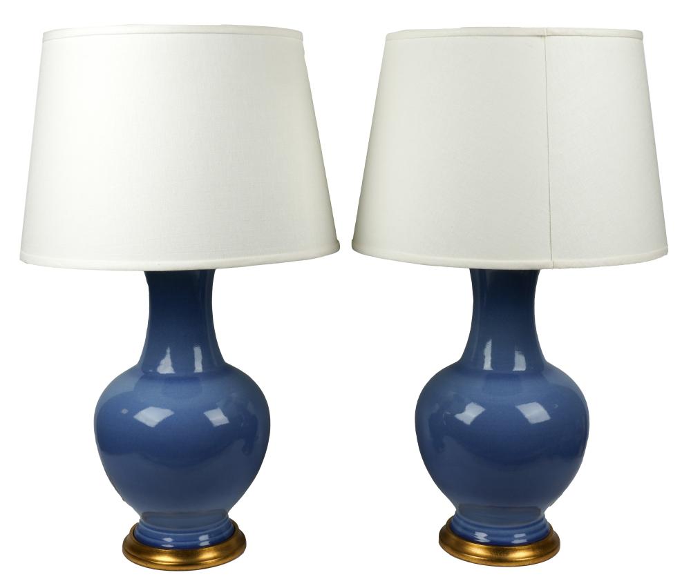 PAIR OF STEPHEN GEROULD BLUE GLAZED