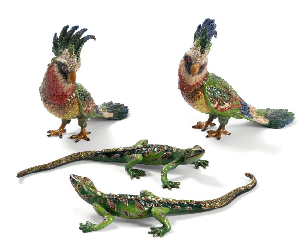 FOUR JAY STRONGWATER ANIMAL FIGURESFour